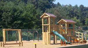 Multi-piece playground set at Laurel Creek in Asheville, NC - Asheville Playgrounds
