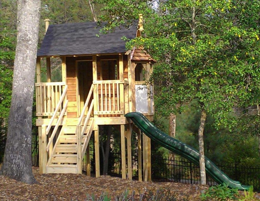 Themed Playhouse to Match Bay Windows and Porch