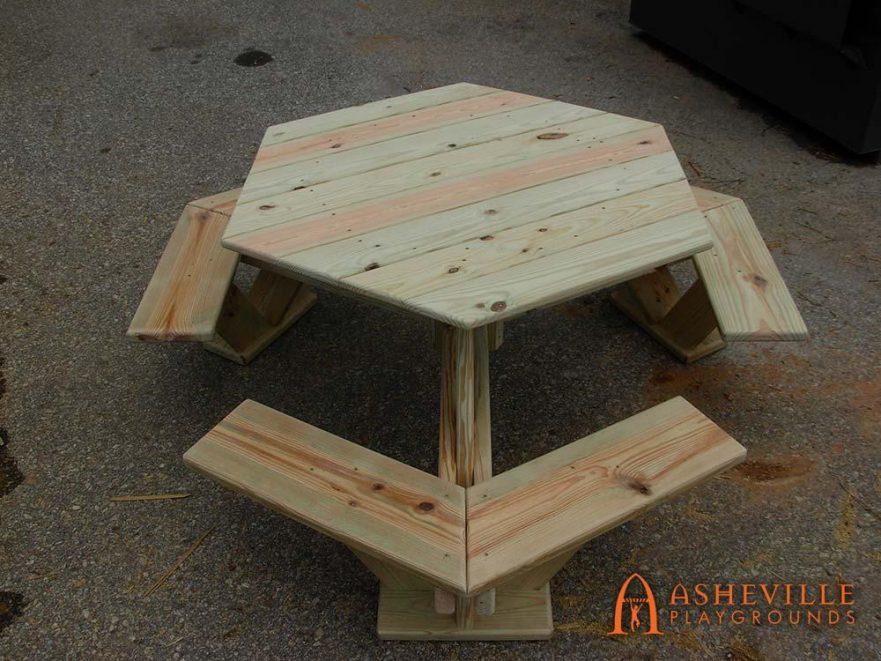 Wooden Hexagonal Picnic Table