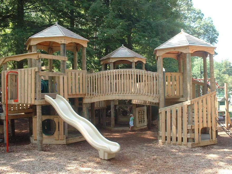 Front View Robert Lake Park Playground in Montreat NC