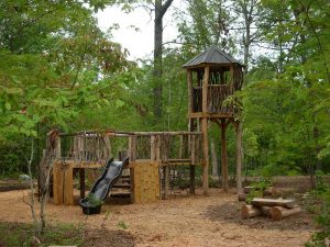 Locust and rhododendron playground at Rock Ridge Park in Pittsboro, NC - Asheville Playgrounds