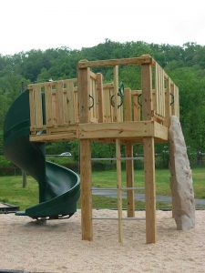 Town of Old Fort play set with arrowhead climber - Asheville Playgrounds